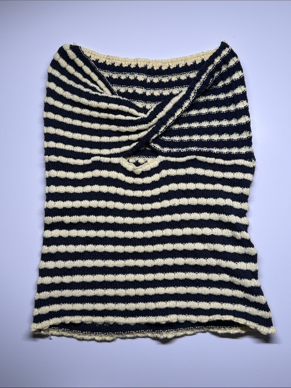 Striped Yellow and Cream Women's Knit TUBE TOP
